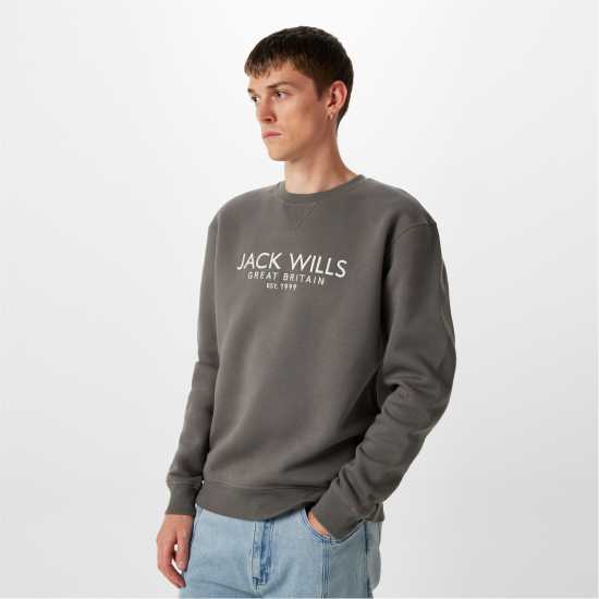 Jack Wills Belvue Logo Sweatshirt Сланина Мъжки горнища на анцуг