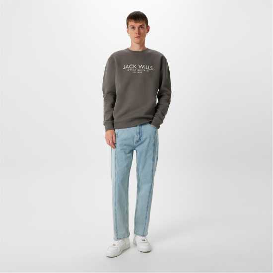 Jack Wills Belvue Logo Sweatshirt Сланина Мъжки горнища на анцуг