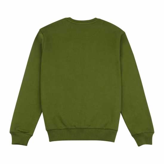 Блуза Обло Деколте Jack Wills Belvue Graphic Logo Crew Neck Sweatshirt Чиве Мъжко облекло за едри хора