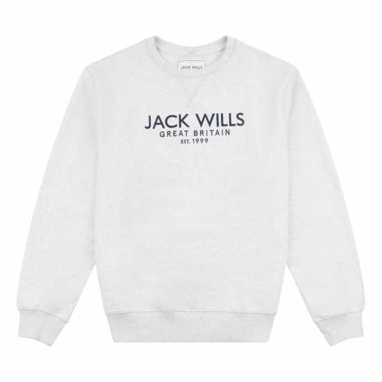 Блуза Обло Деколте Jack Wills Belvue Graphic Logo Crew Neck Sweatshirt  Мъжко облекло за едри хора