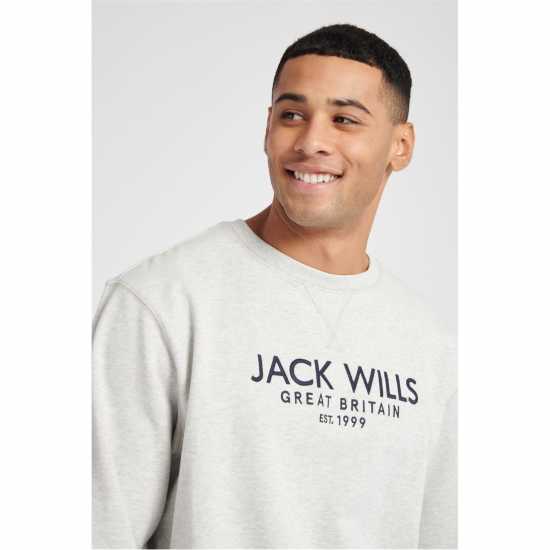 Блуза Обло Деколте Jack Wills Belvue Graphic Logo Crew Neck Sweatshirt  Мъжко облекло за едри хора