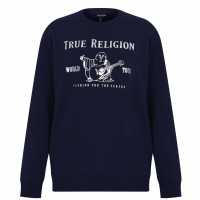 True Religion Buddha Sweatshirt Морско синьо/сребро 