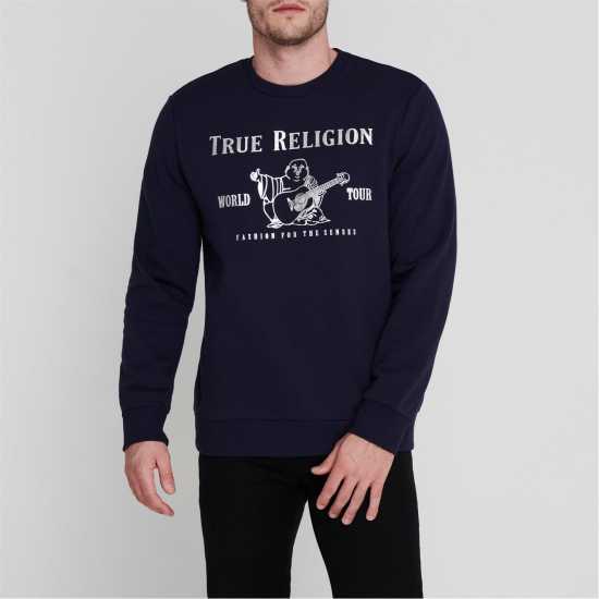 True Religion Buddha Sweatshirt Морско синьо/сребро 