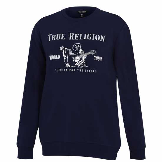 True Religion Buddha Sweatshirt Морско синьо/сребро 