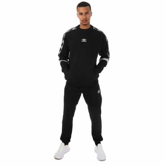 Umbro Мъжка Риза Diamond Taped Sweatshirt Mens Black Мъжко облекло за едри хора