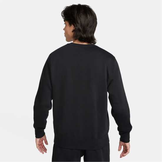 Nike Club Fleece Men's Long Sleeve Crew Черно/Оранжево Мъжки горнища на анцуг