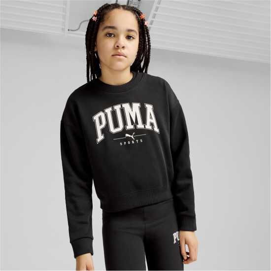 Puma Squad Crew Fl G Sweatshirt Unisex Kids Черно Пума 