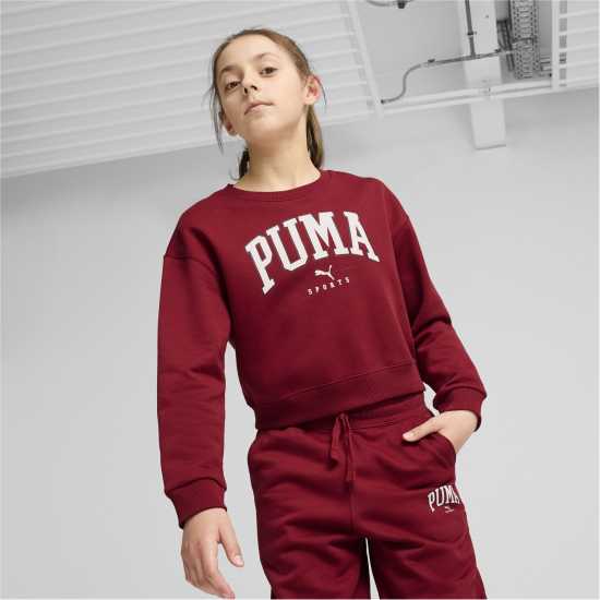 Puma Squad Crew Fl G Sweatshirt Unisex Kids Интензивно червен 