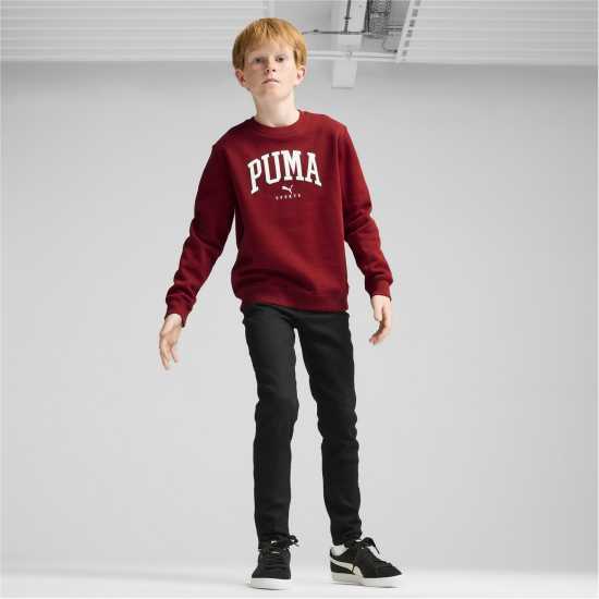 Puma Squad Crew Fl B Sweatshirt Unisex Kids Интензивно червен 