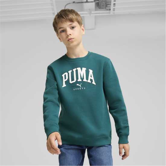 Puma Squad Crew Fl B Sweatshirt Unisex Kids Зелено 