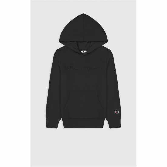 Champion Tonal Hoodie Logo Junior Черно Детски горнища и пуловери