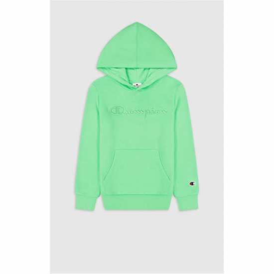 Champion Tonal Hoodie Logo Junior Зелено Детски горнища и пуловери