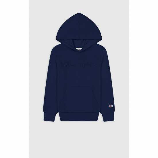 Champion Tonal Hoodie Logo Junior Морска синьо Детски горнища и пуловери