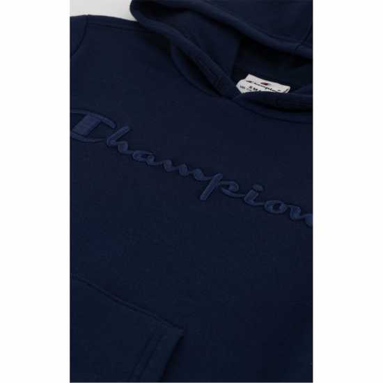 Champion Tonal Hoodie Logo Junior Морска синьо Детски горнища и пуловери