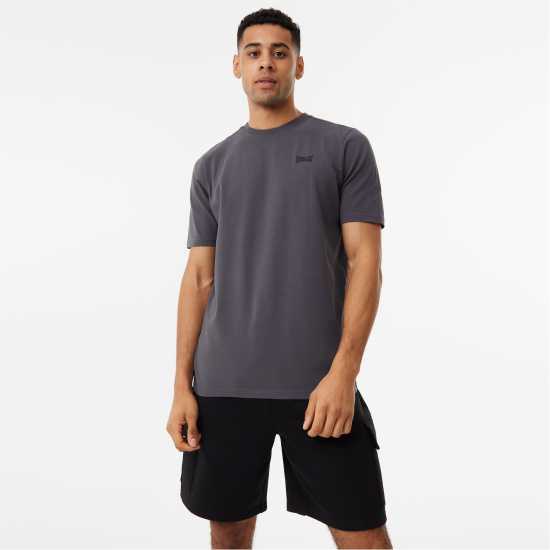 Мъжка Риза Everlast Essential Logo Jersey T-Shirt Mens Акула Сиво Мъжки ризи