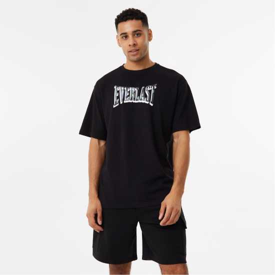 Мъжка Риза Everlast Camo Logo T-Shirt Mens Черно Мъжки ризи