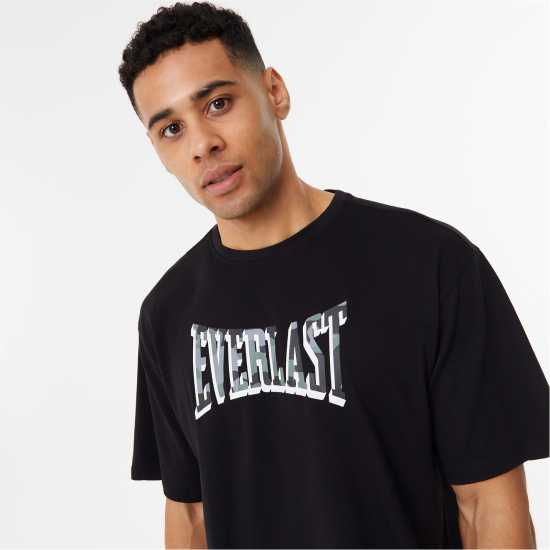 Мъжка Риза Everlast Camo Logo T-Shirt Mens Черно Мъжки ризи