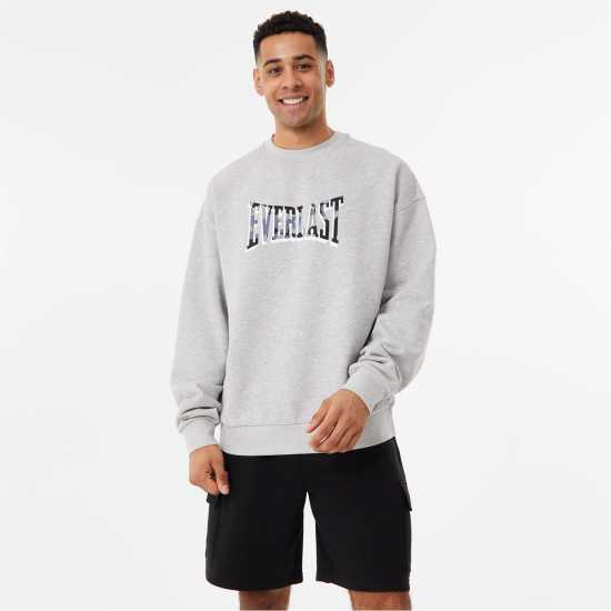 Мъжка Риза Everlast Camo Logo Sweatshirt Mens Сив марл Мъжко облекло за едри хора