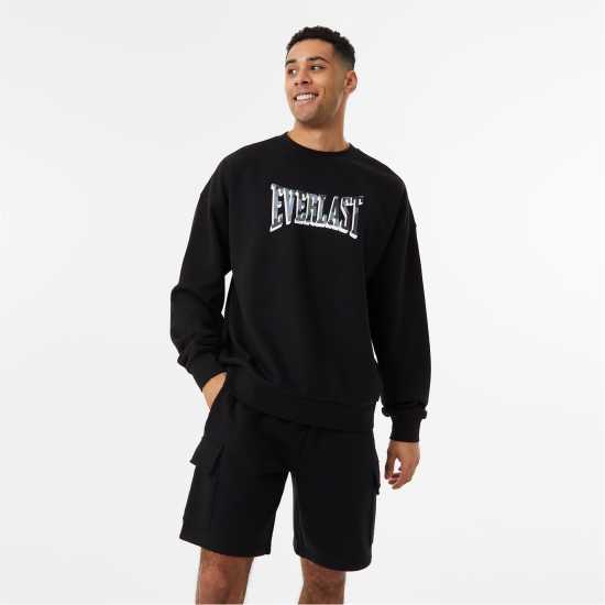 Мъжка Риза Everlast Camo Logo Sweatshirt Mens Черно Мъжко облекло за едри хора