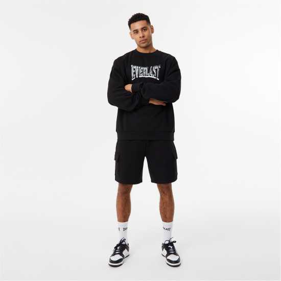 Мъжка Риза Everlast Camo Logo Sweatshirt Mens Черно Мъжко облекло за едри хора