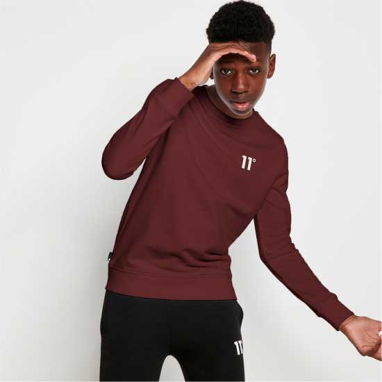 11 Degrees Junior Core Sweatshirt - Mulled Red  Детски горнища и пуловери