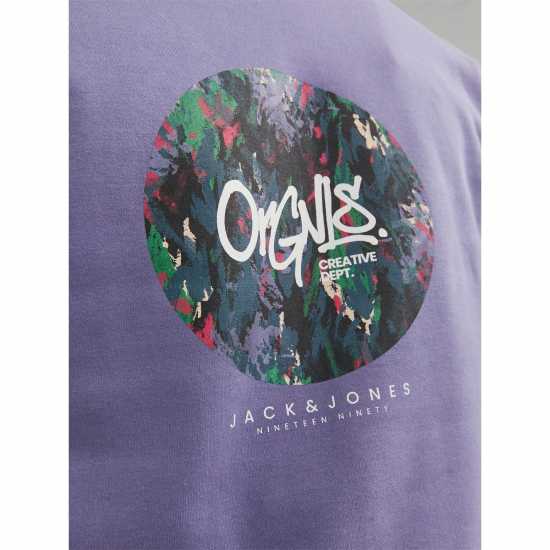 Jack And Jones Printed Logo Sweatshirt Сумеречно лилаво Мъжки горнища на анцуг