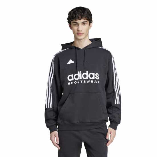 Adidas House Of Tiro Fleece Hoodie Mens Черно/Бяло 