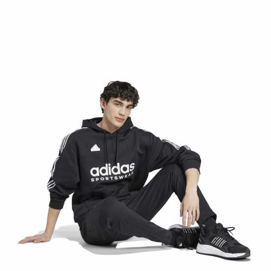 Adidas House Of Tiro Fleece Hoodie Mens Черно/Бяло 