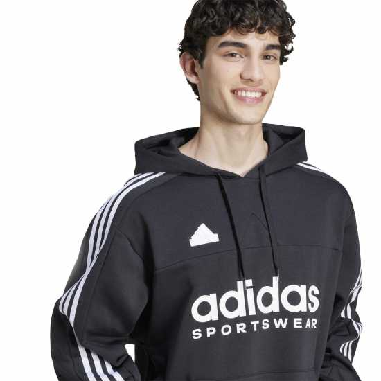 Adidas House Of Tiro Fleece Hoodie Mens Черно/Бяло 