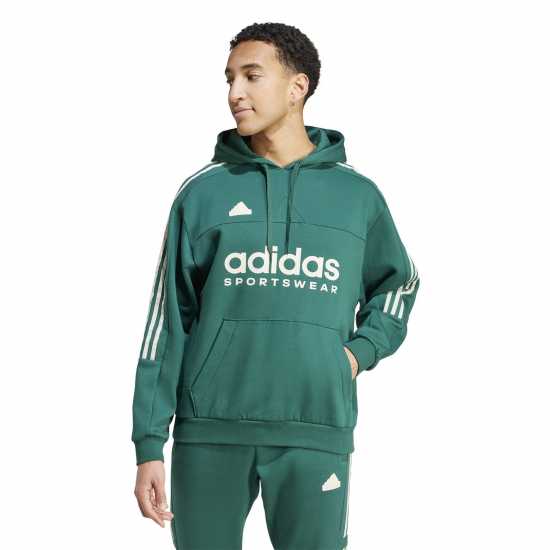 Adidas House Of Tiro Fleece Hoodie Mens Зелено/Алуминий 