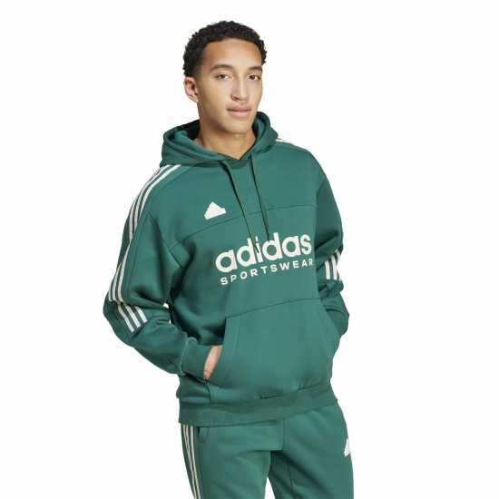 Adidas House Of Tiro Fleece Hoodie Mens Зелено/Алуминий 