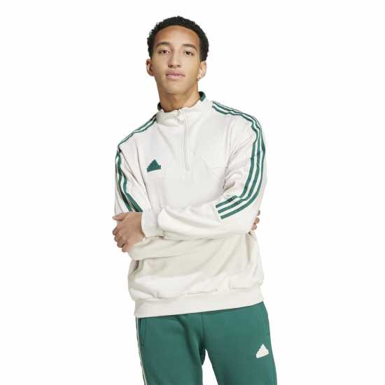 Adidas Мъжко Спортно Горнище House Of Tiro Fleece Half-Zip Track Jacket Mens Алуминий/Зелен 