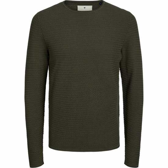 Мъжки Пуловер Обло Деколте Jack And Jones Textured Crew Jumper Mens Гроздови лист Мъжки горнища на анцуг