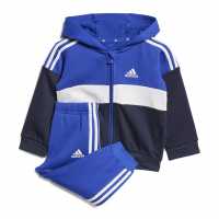 Adidas Екип Невръстни Деца Tiberio 3-Stripes Colorblock Fleece Track Suit Infants Синьо/Сиво Детски спортни екипи