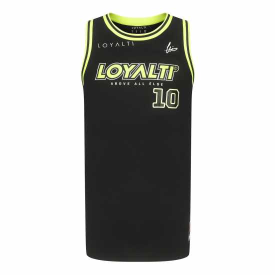 Loyalti Basketball Block Logo Vest Черно/Зелено Мъжко облекло за едри хора