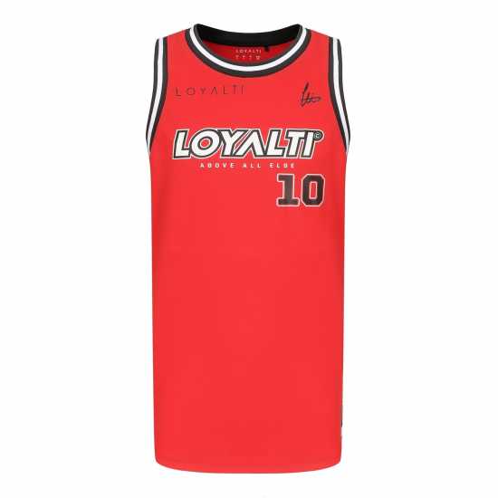 Loyalti Basketball Block Logo Vest Червен/Черен Мъжко облекло за едри хора