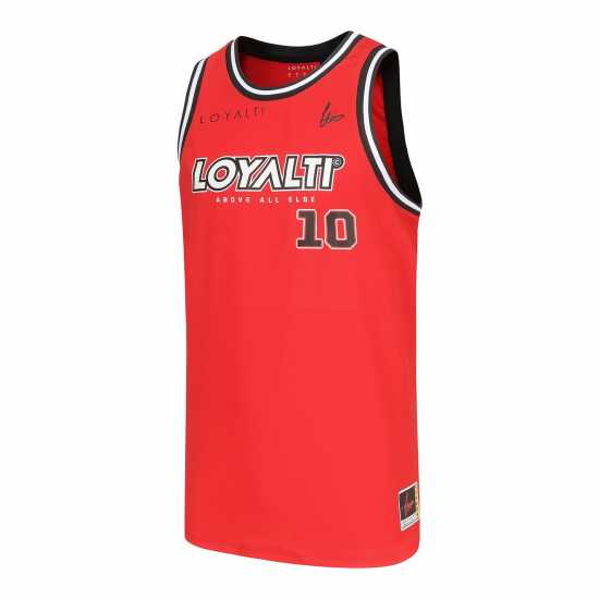 Loyalti Basketball Block Logo Vest Червен/Черен Мъжко облекло за едри хора