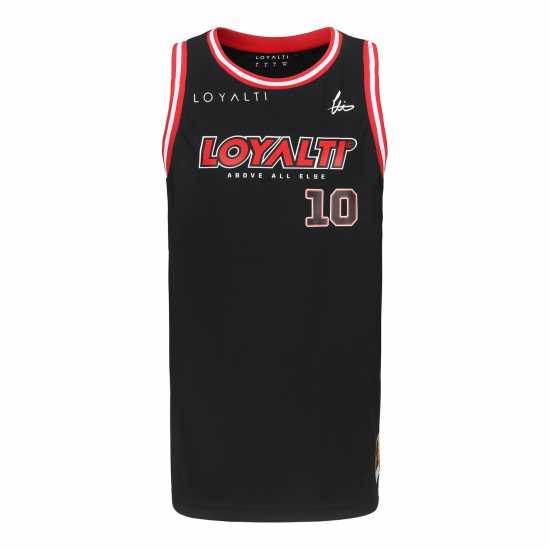 Loyalti Basketball Block Logo Vest Черно/червено Мъжко облекло за едри хора