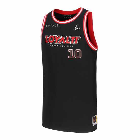 Loyalti Basketball Block Logo Vest Черно/червено Мъжко облекло за едри хора