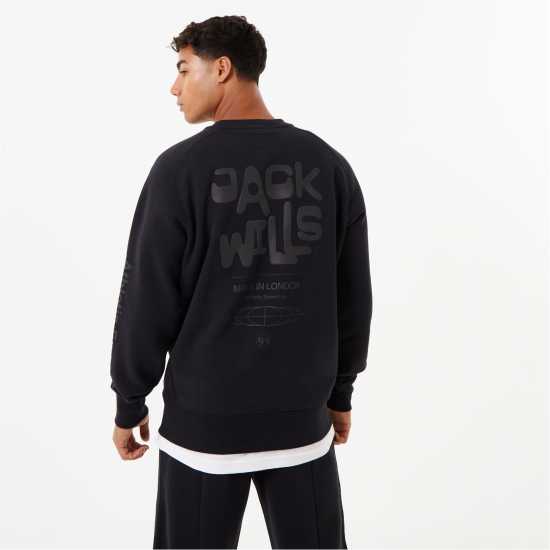 Jack Wills Tonal Graphic Crew  Мъжко облекло за едри хора