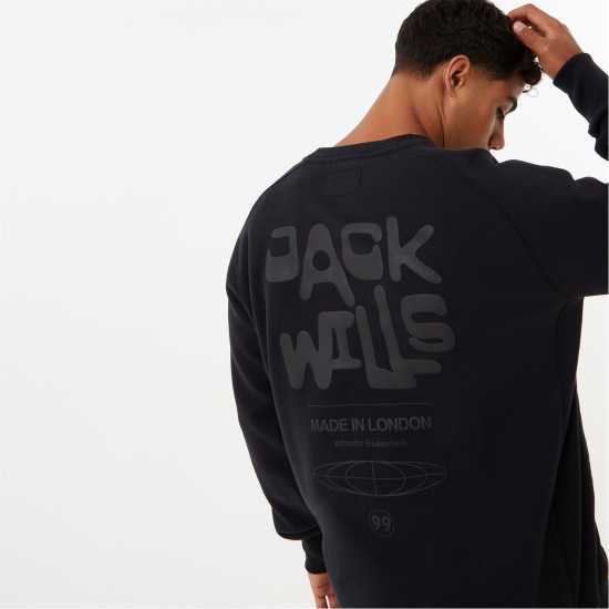 Jack Wills Tonal Graphic Crew  Мъжко облекло за едри хора