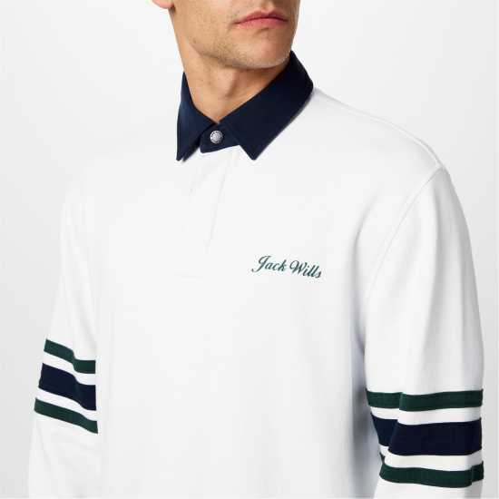 Jack Wills Stripe Slve Rugby Sn44 Крем 