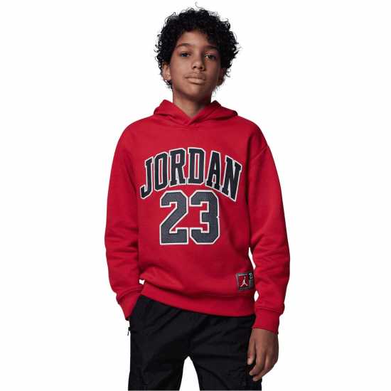 Air Jordan Logo 23 Hoodie Juniors Тренировъчен червен Детски суитчъри и блузи с качулки