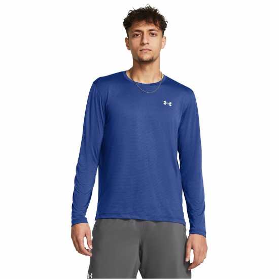 Under Armour Launch Longsleeve Техническо синьо Мъжки горнища на анцуг