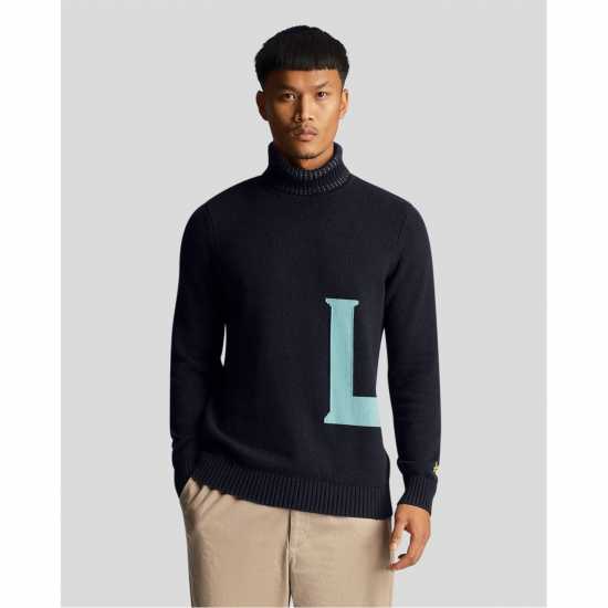 Lyle And Scott Блуза С Висок Врат Ls Roll Neck Jumper Тъмно морско синьо 