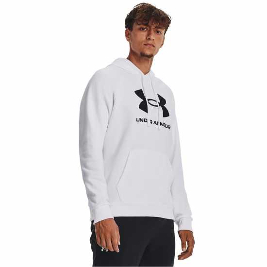 Under Armour Мъжки Суитшърт Armour Ua Rival Fleece Logo Hd Hoody Mens Бяло 