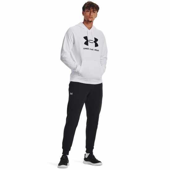 Under Armour Мъжки Суитшърт Armour Ua Rival Fleece Logo Hd Hoody Mens Бяло 