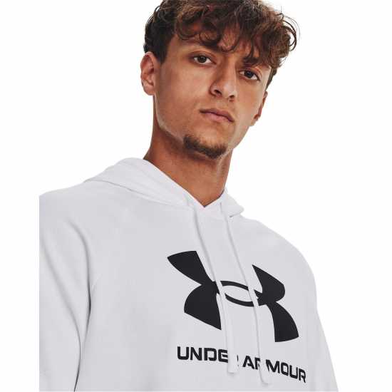 Under Armour Мъжки Суитшърт Armour Ua Rival Fleece Logo Hd Hoody Mens Бяло 