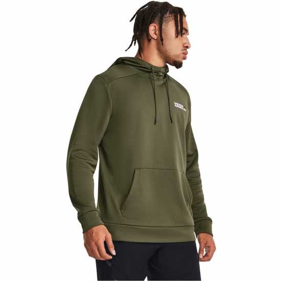 Under Armour Мъжки Суитшърт Armour Ua Fleece Graphic Hd Hoody Mens Зелено Мъжки дрехи за фитнес