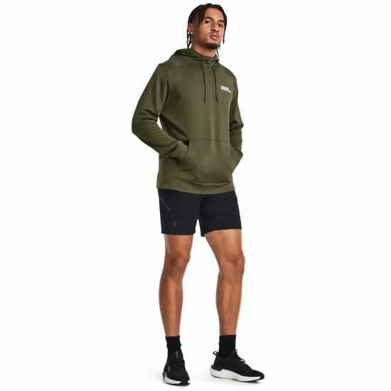 Under Armour Мъжки Суитшърт Armour Ua Fleece Graphic Hd Hoody Mens Зелено Мъжки дрехи за фитнес